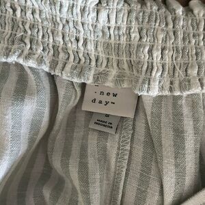A New Day Light Green and White Striped Blouse